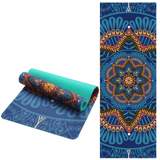 Your practice, elevated. Beautiful and practical, this Lotus-patterned 6mm yoga mat is perfect for beginners and experienced yogis alike. Non-slip backing.