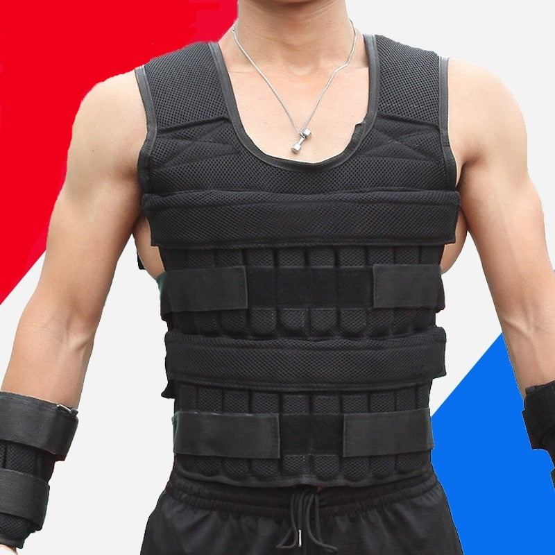 This weighted vest loads weight plates ( sold separately) directly to your shoulders and upper body. This is a breathable, heavy duty cardio addition.