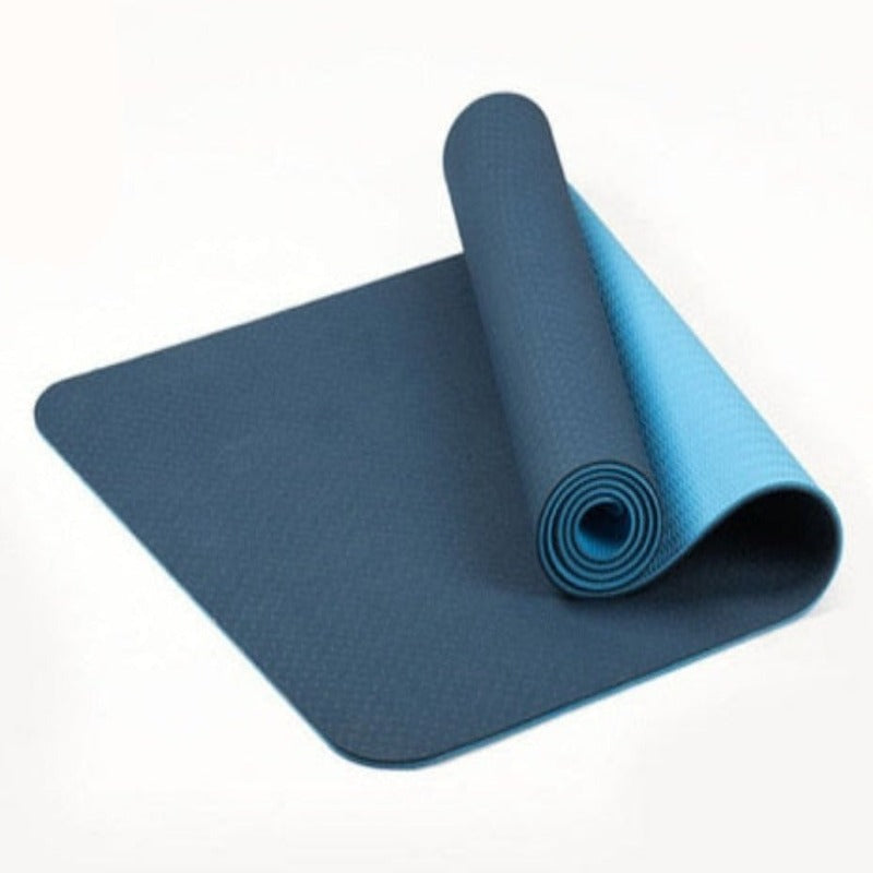This textured, non-slip mat delivers premium performance. Its comfortable 6mm thickness provides comfort joints and features dual colors to suit any mood.