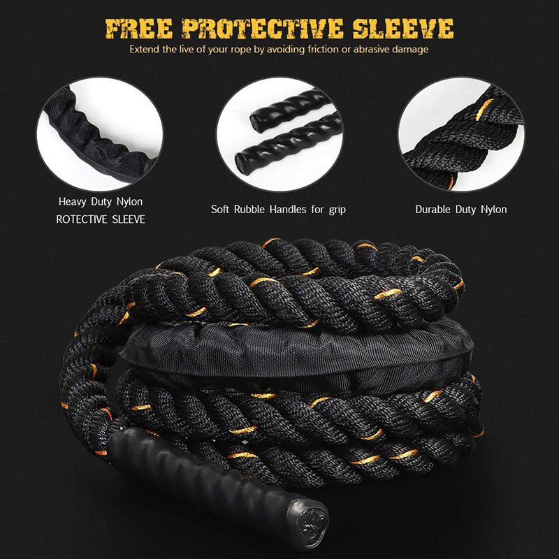 Protective sleeves extends the life of your rope during use.